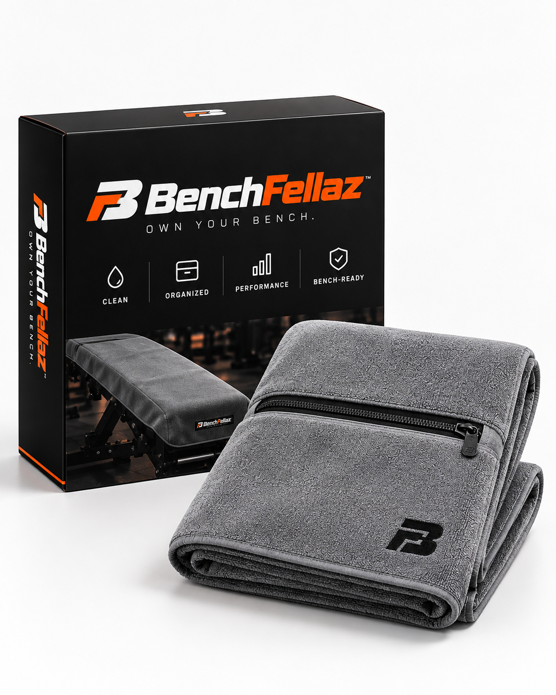 BenchFellaz™ Kaymayan & Fermuarlı Cepli Spor Havlusu